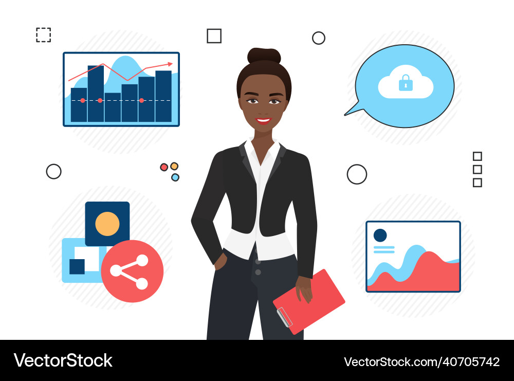 Safe business data monitoring and security vector image