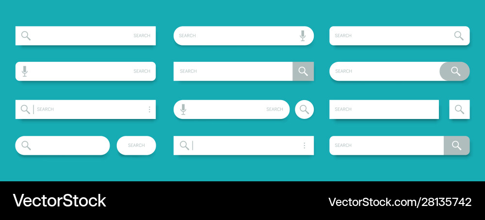 Search bar web ui elements for browsers with text Search bar web ui elements for browsers with text vector image