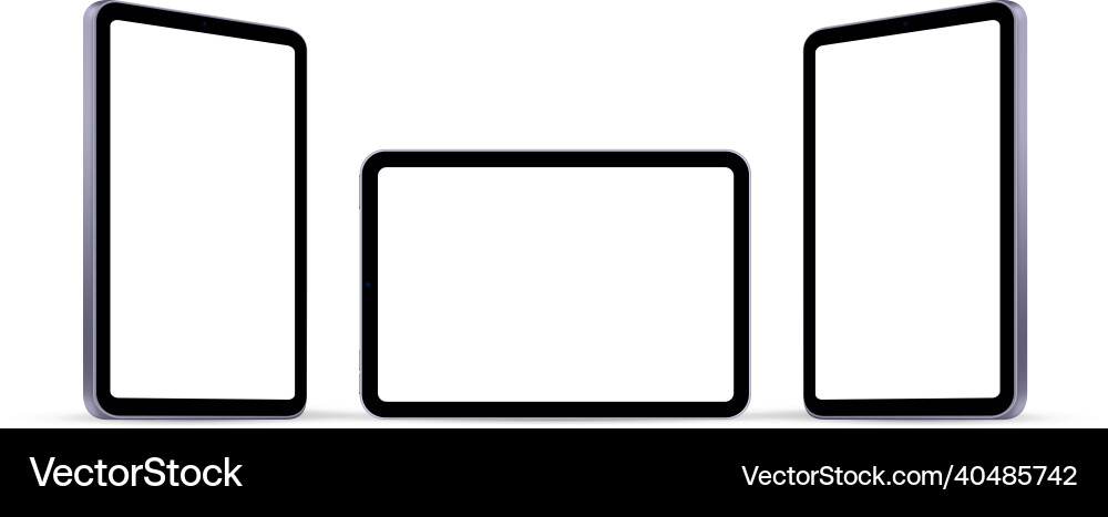 Tablet computers mockups vertical and horizontal Vector Image