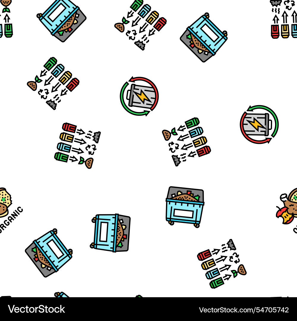 Waste sorting garbage plastic seamless pattern Waste sorting garbage plastic seamless pattern vector image