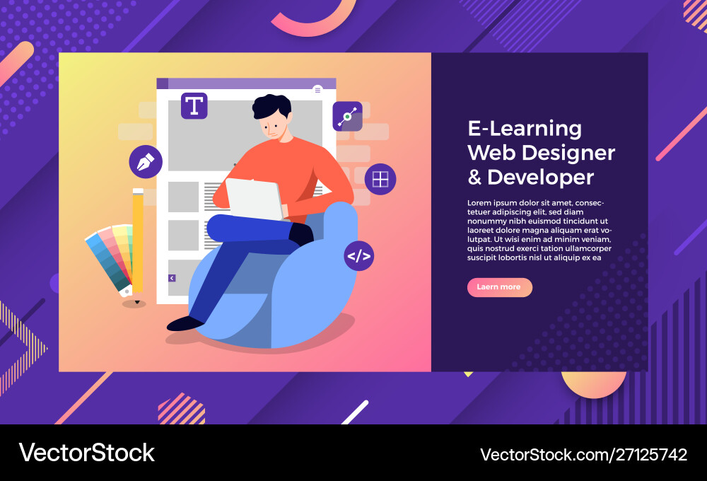 Web designer developer Web designer developer vector image