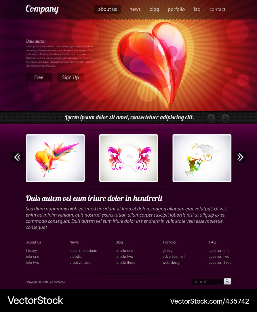 Website Template Vector Image
