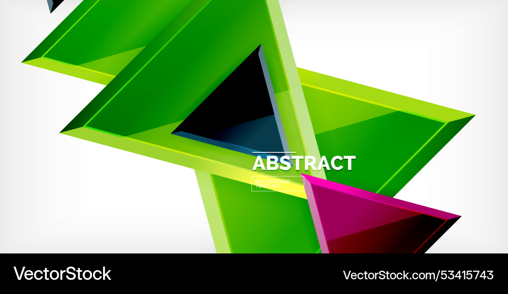 Abstract background - colorful triangles with 3d Vector Image
