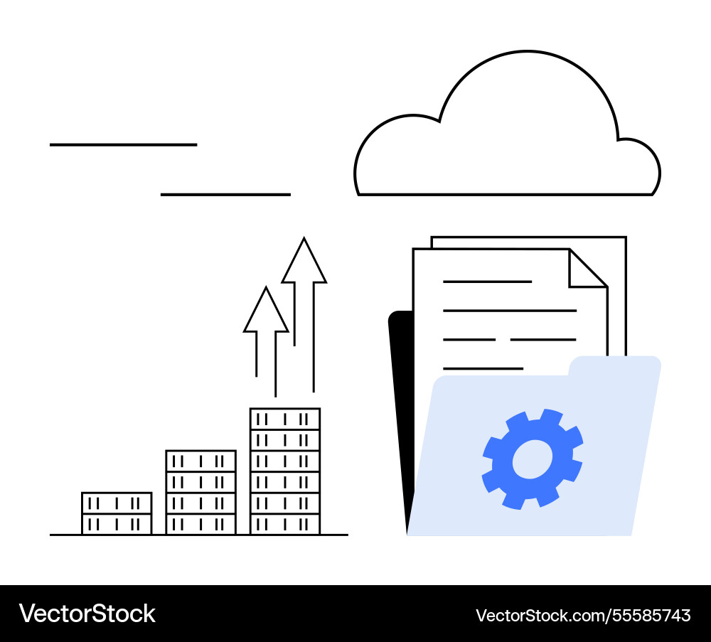Cloud-based file management with data analytics Cloud-based file management with data analytics vector image
