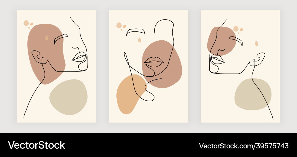 Collection of modern abstract linear minimalistic Vector Image
