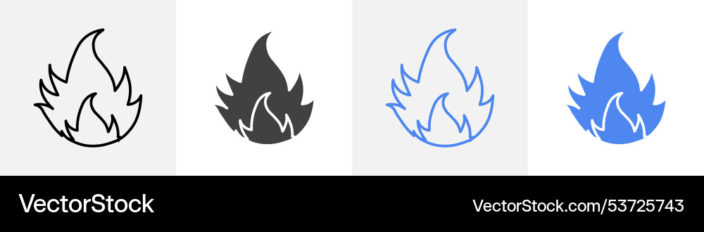 Fire icon set use for web Vector Image