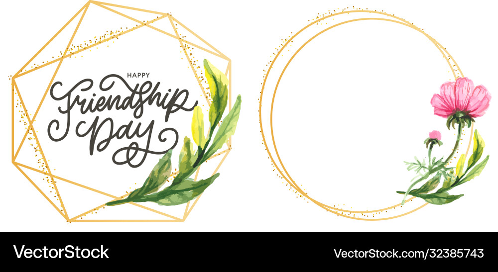 Friendship day with text and elements vector image