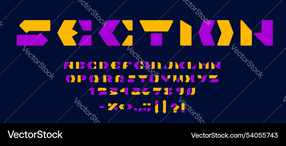 Geometric module font abstract modern bold type Geometric module font abstract modern bold type vector image