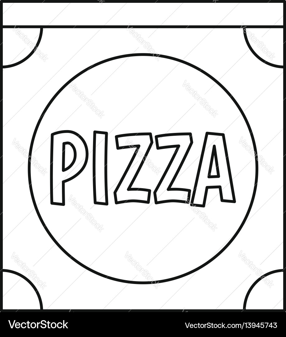 Pizza Box Ikone Umriss Stil Pizza Box Ikone Umriss Stil vektorbild