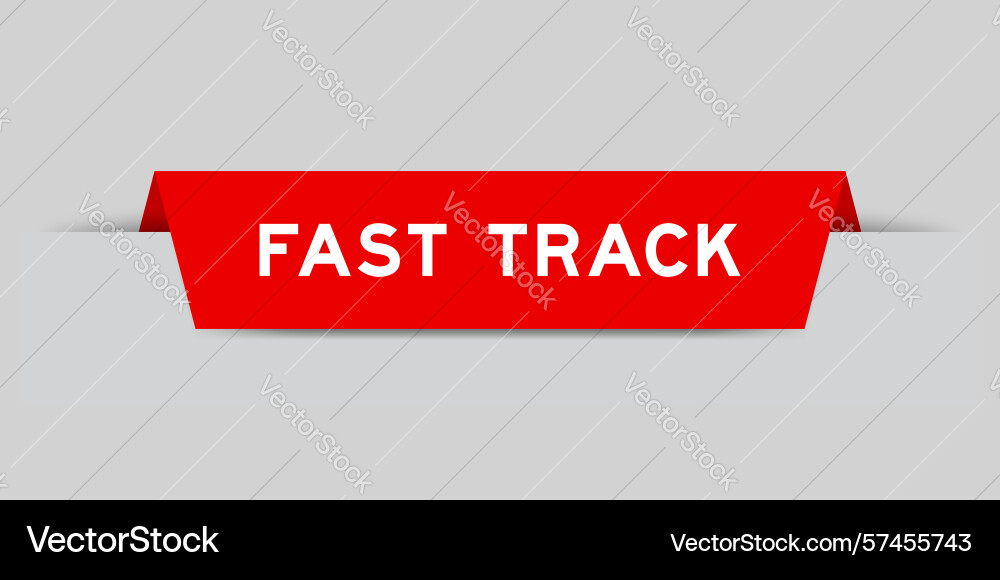 Red color inserted label with word fast track Red color inserted label with word fast track Vector Image
