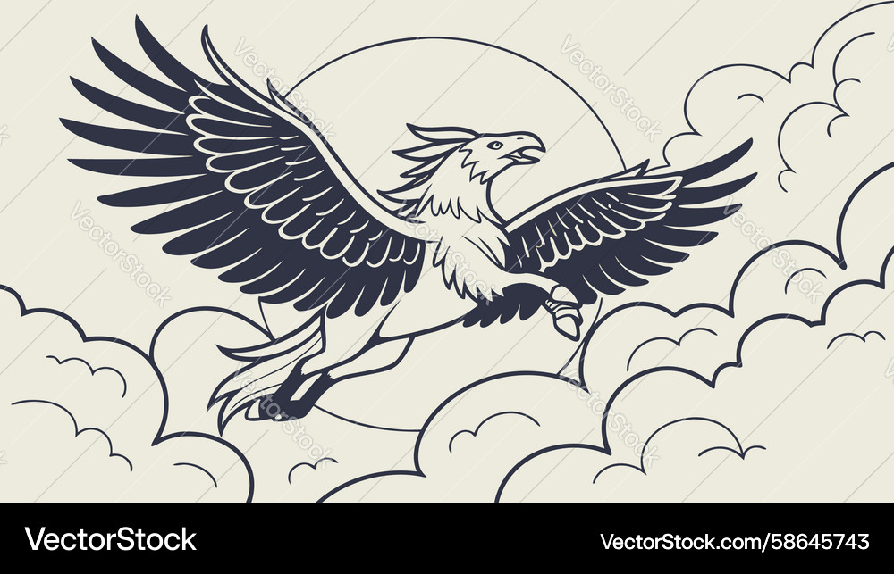 Soaring Eagle Healing Icon Vector Image