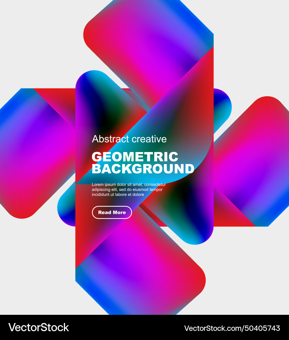 Square and triangle design with fluid gradients Vector Image