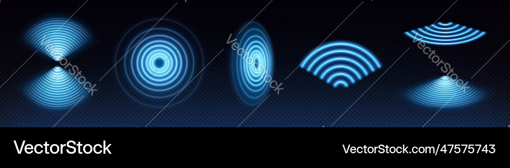 Wifi wave light effect scan sensor sound signal Wifi wave light effect scan sensor sound signal vector image
