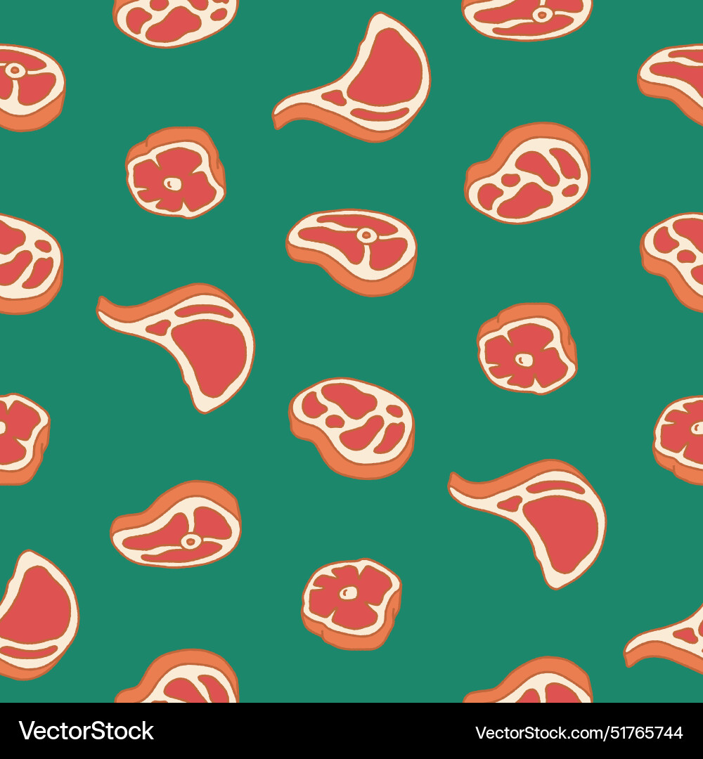 Collection of beef seamless pattern for print Vector Image