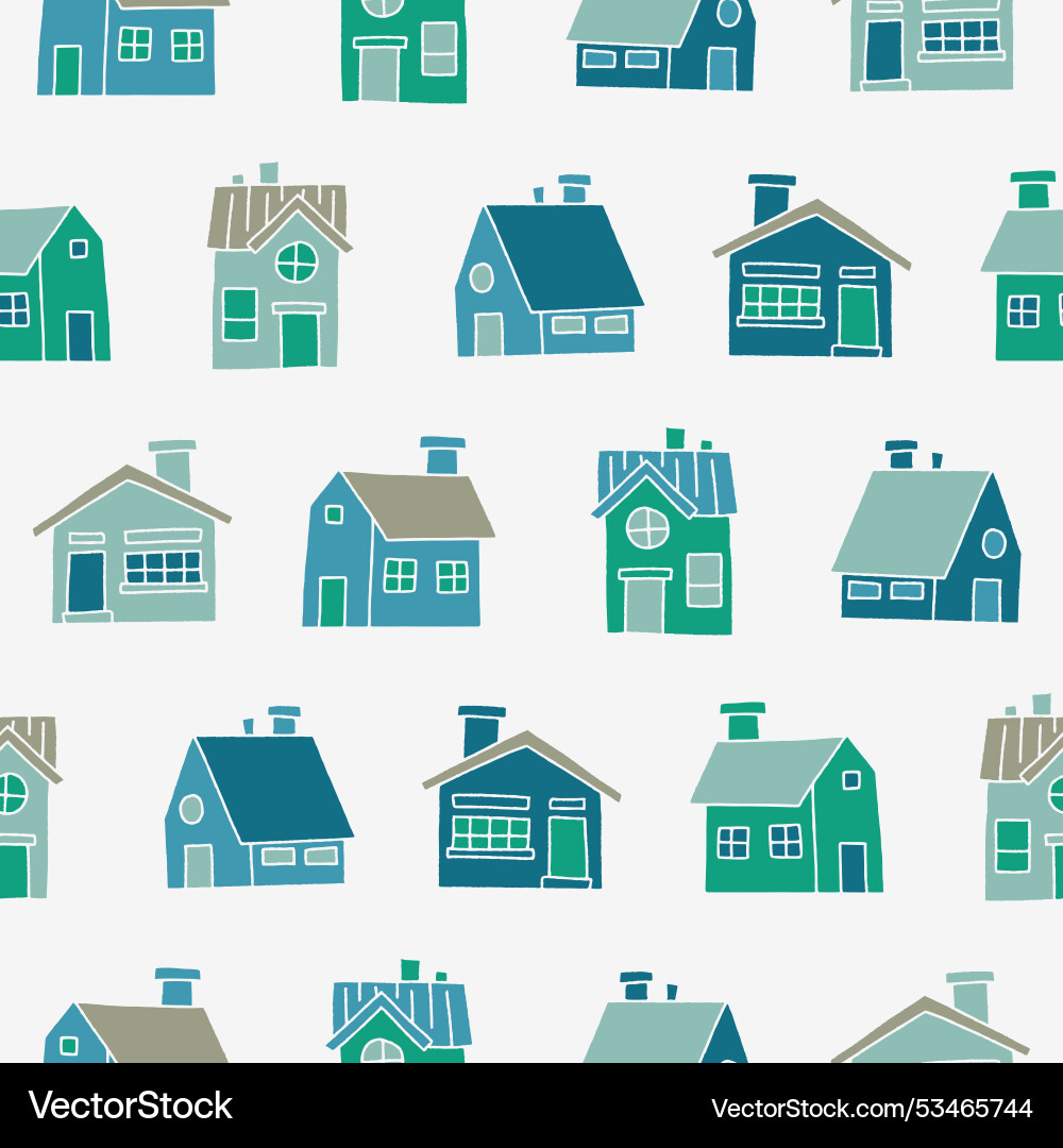 Collection of house seamless pattern for print Vector Image