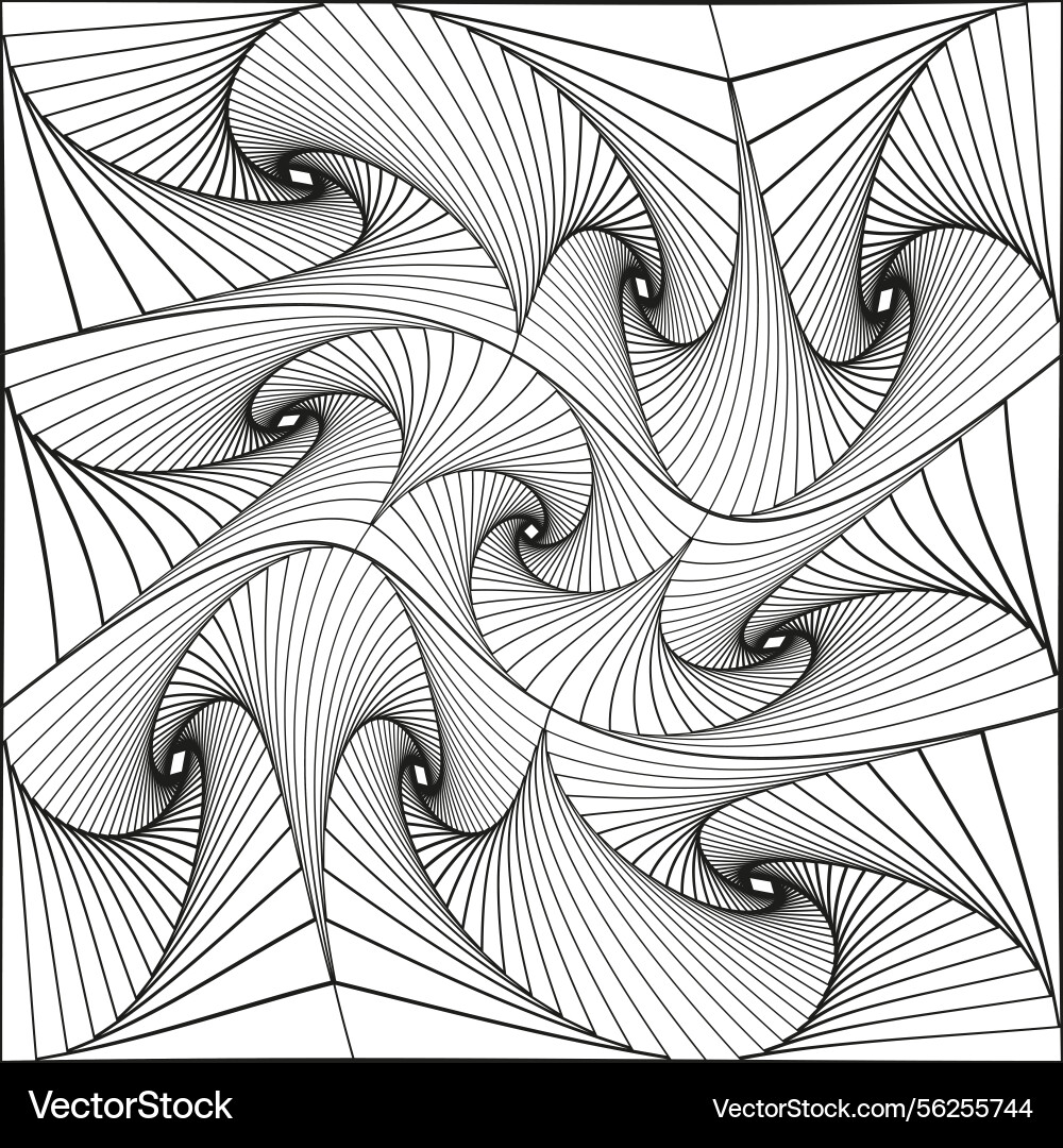 Complex line pattern overlapping swirl shapes Complex line pattern overlapping swirl shapes Vector Image