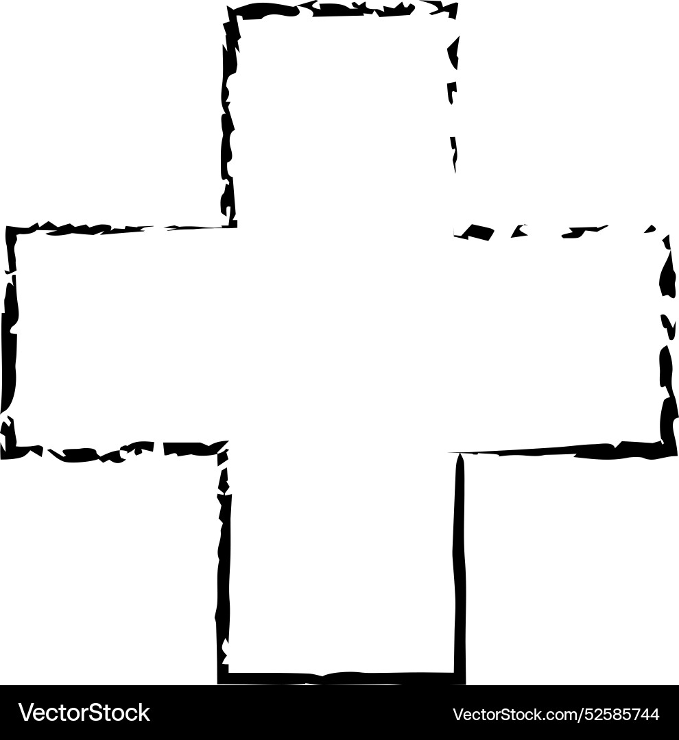 Cross texture symbol element plus sign outline Cross texture symbol element plus sign outline Vector Image