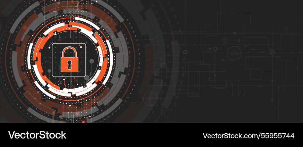 Cyber security circuit background Vector Image