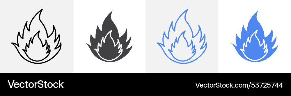 Fire icon set use for web Vector Image