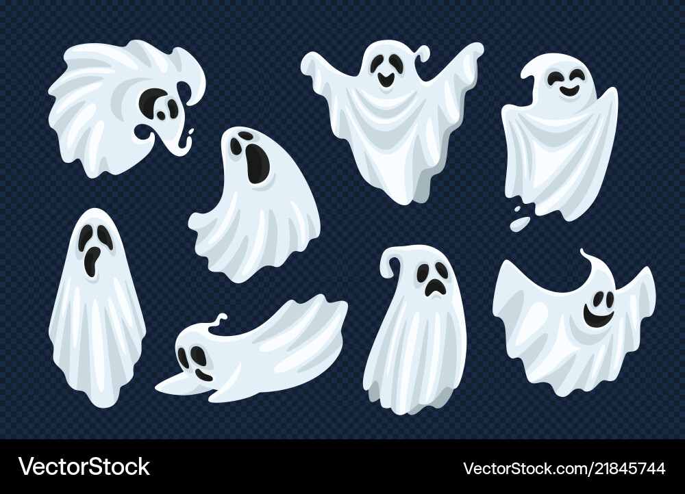 Ghost character halloween scary ghostly monster vector image