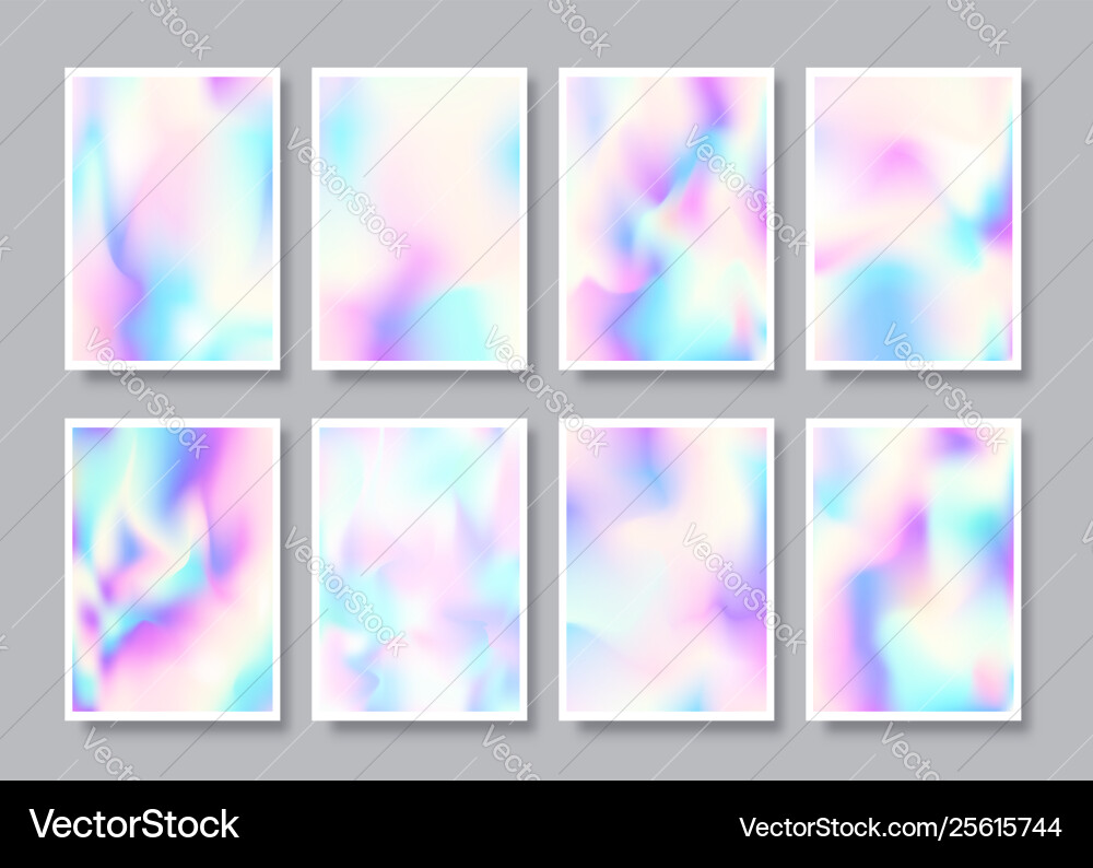 Holographic Gradient Texture Set vector image