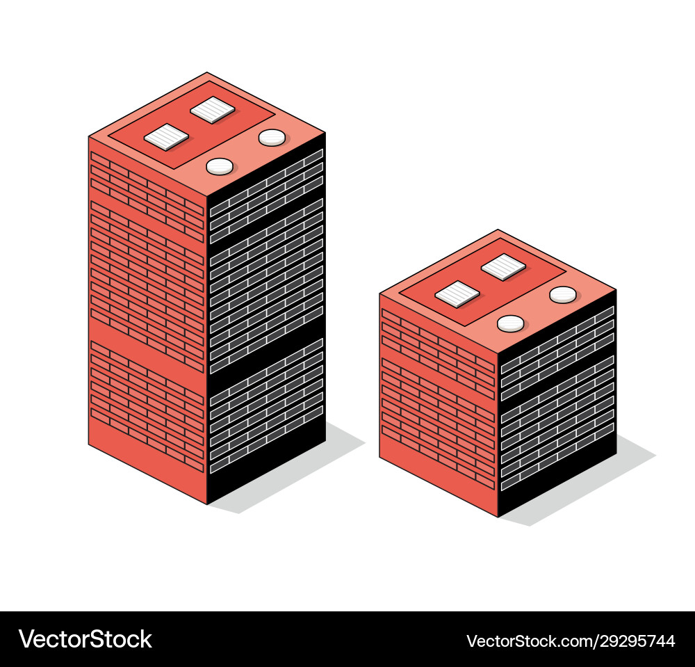 Isometric 3d module block district part Isometric 3d module block district part vector image