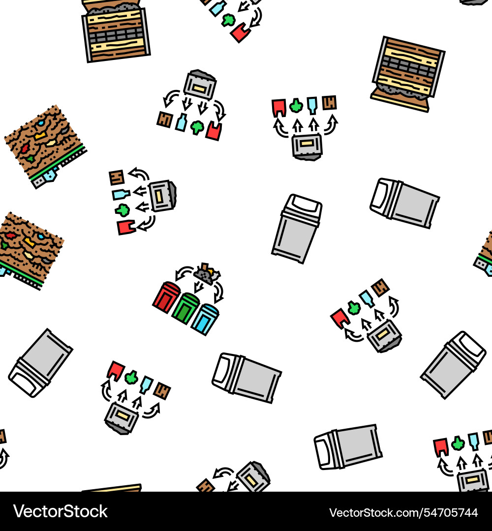 Waste sorting garbage plastic seamless pattern Waste sorting garbage plastic seamless pattern vector image