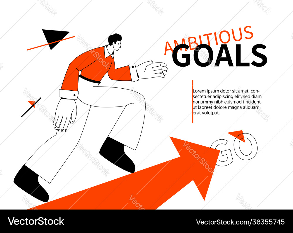 Ambitious goals - modern colorful line design Vector Image