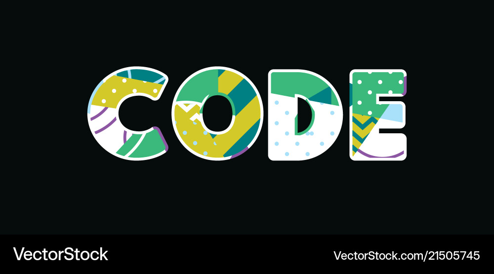 Code concept word art vector image