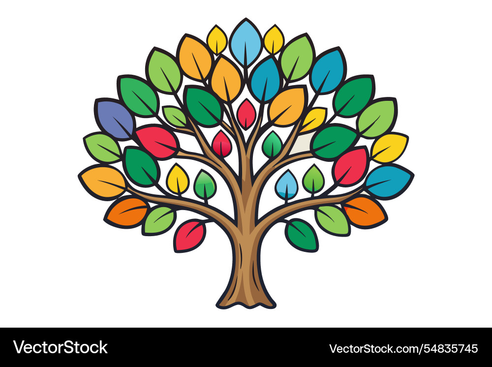 Colorful Tree of Unity vector image