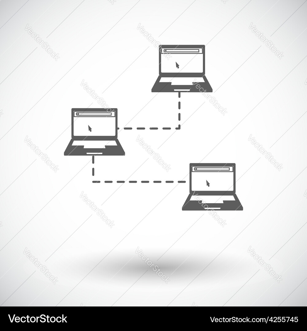 Computer network single icon Vector Image