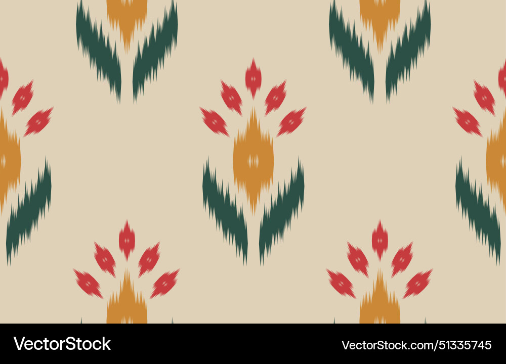 Ethnic flower ikat seamless pattern traditional Vector Image