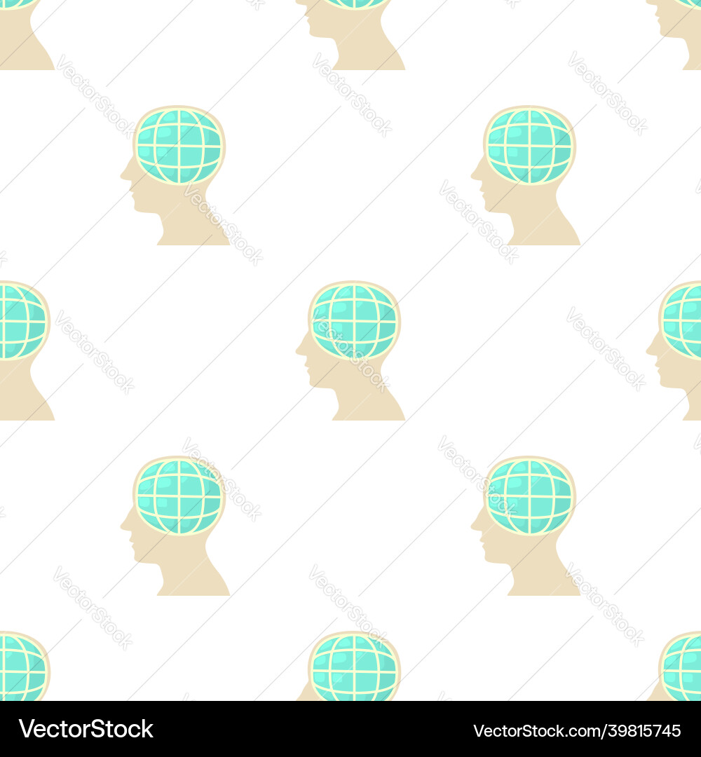 Head with globe pattern seamless Head with globe pattern seamless vector image