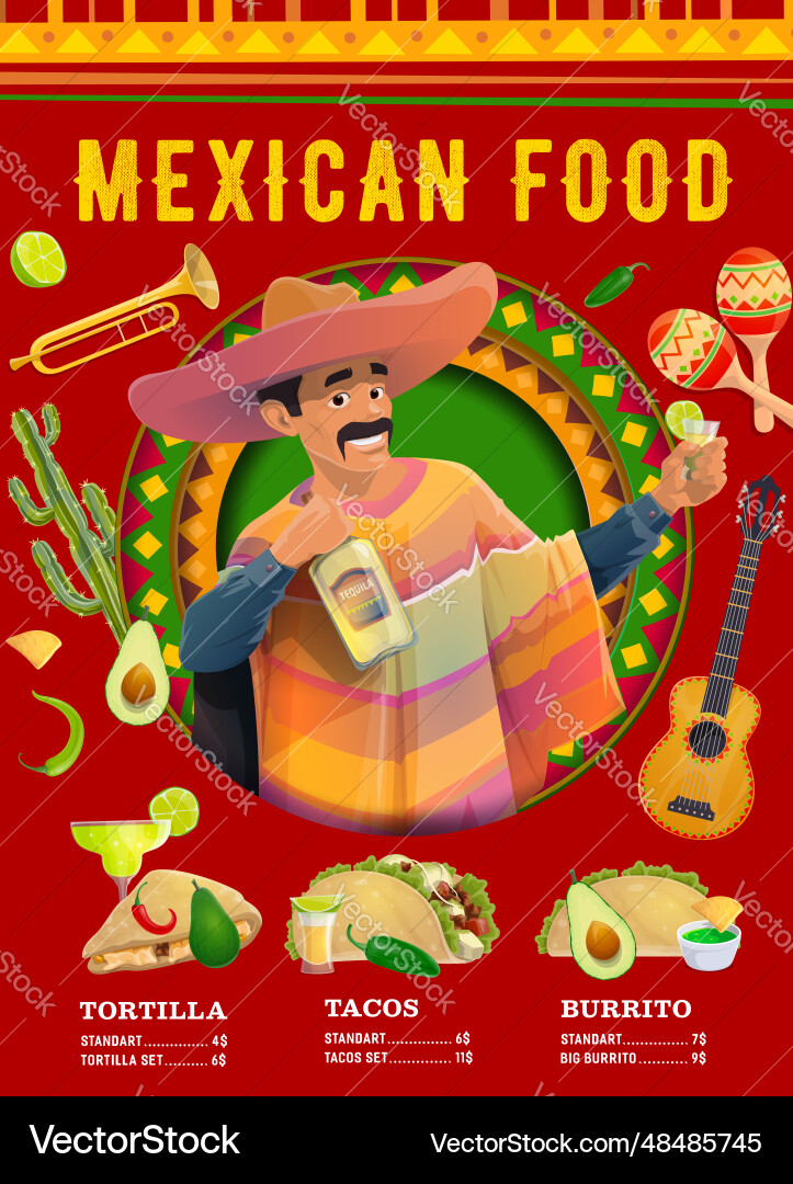 Mexikanische Küche Menü Poster Restaurant promo Mexikanische Küche Menü Poster Restaurant promo vektorbild