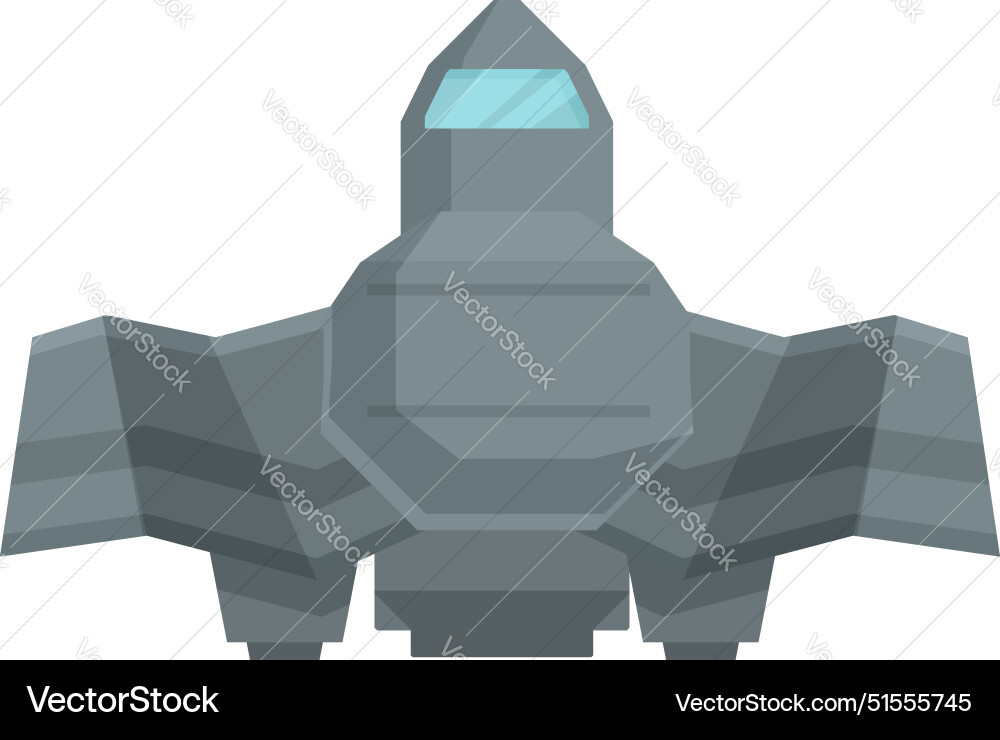 Military spacecraft floating in space with open Vector Image