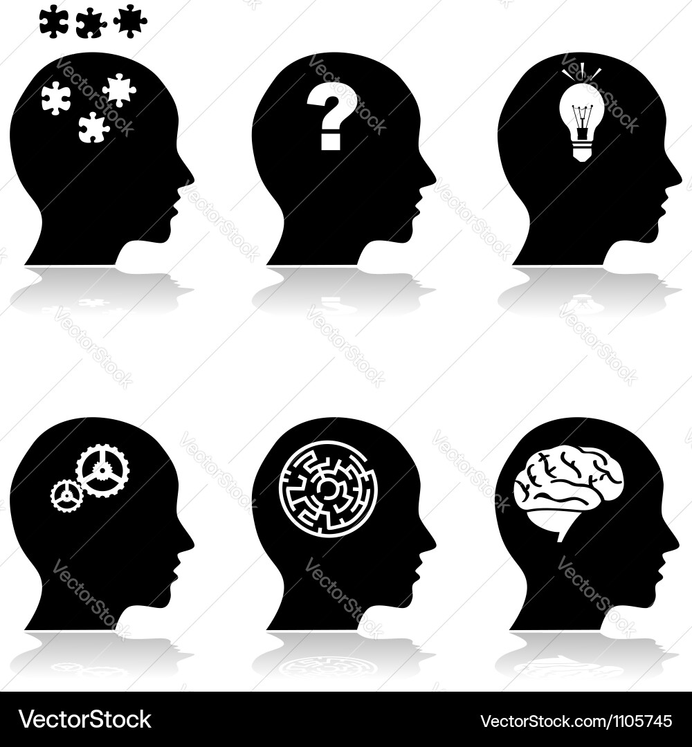 Multiple Thinking Heads Royalty Free Vector Image