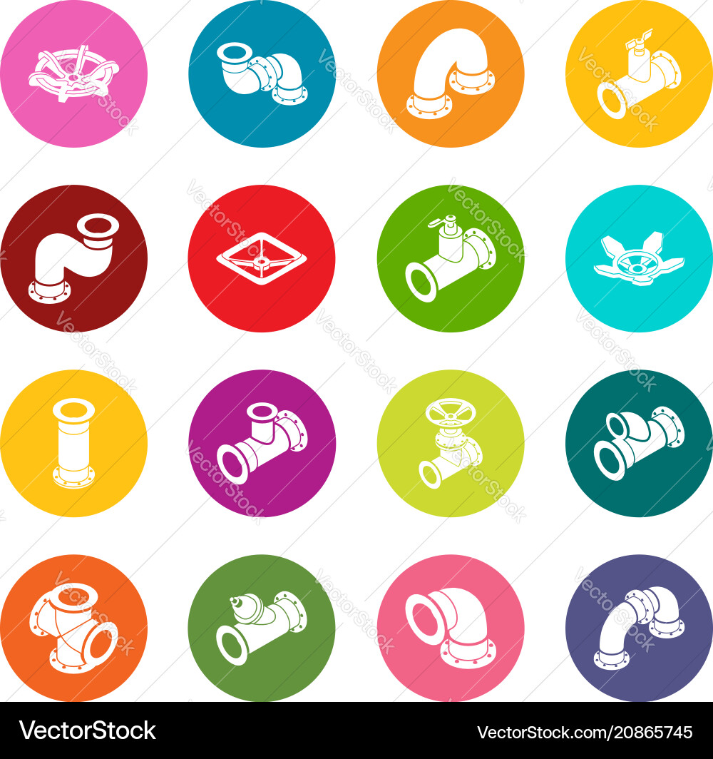Pipeline Konstruktor Icons setzen bunte Kreise Pipeline Konstruktor Icons setzen bunte Kreise vektorbild