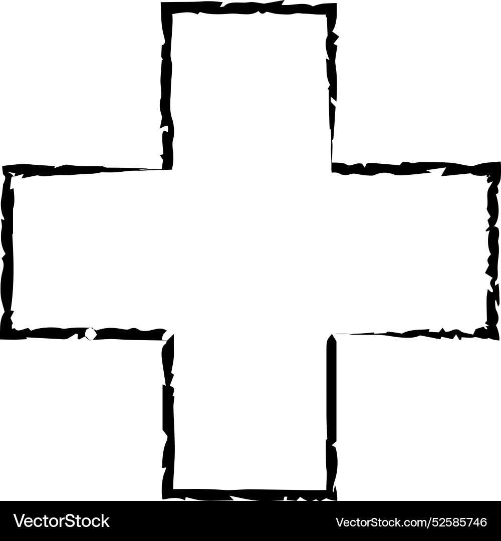 Cross texture symbol element plus sign outline Cross texture symbol element plus sign outline Vector Image