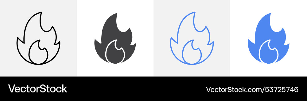 Fire icon set use for web Vector Image