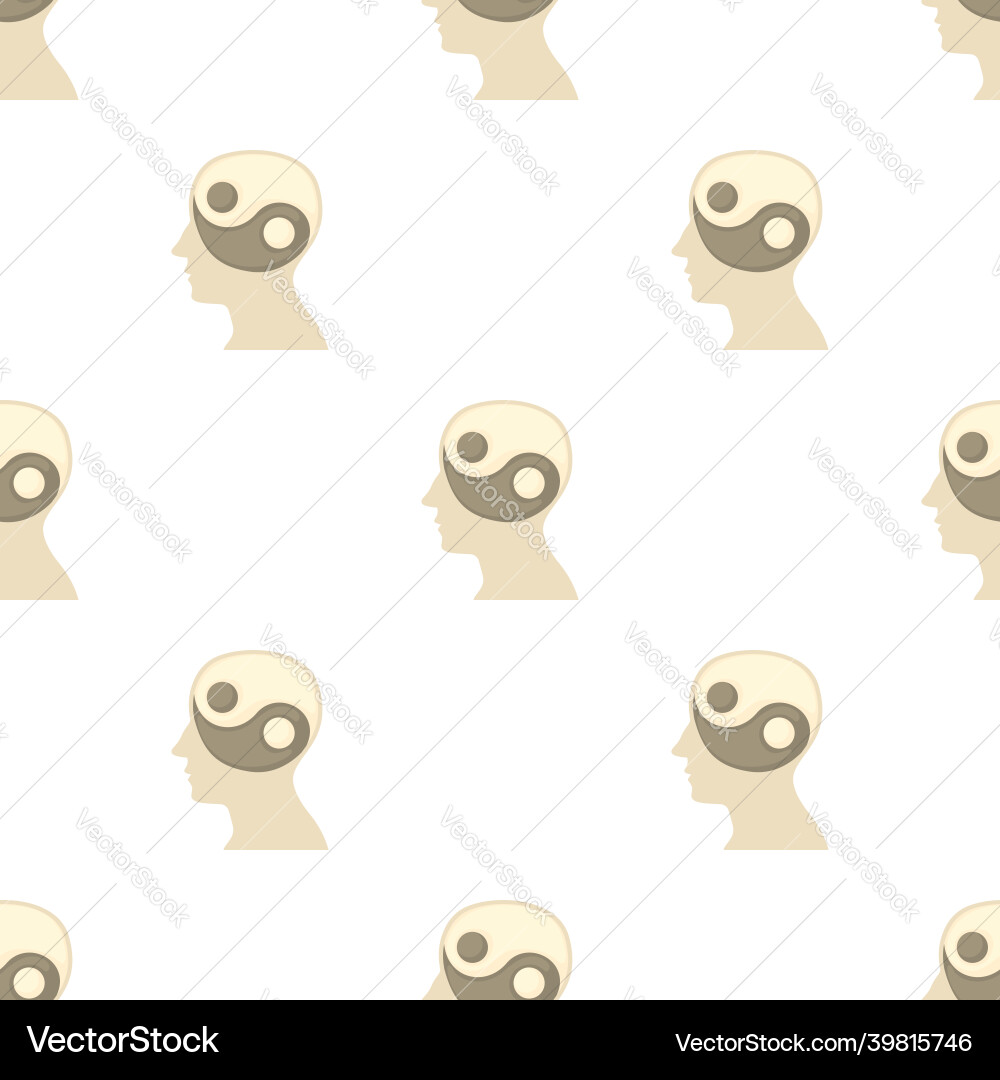 Head with yin yang symbol pattern seamless Head with yin yang symbol pattern seamless vector image