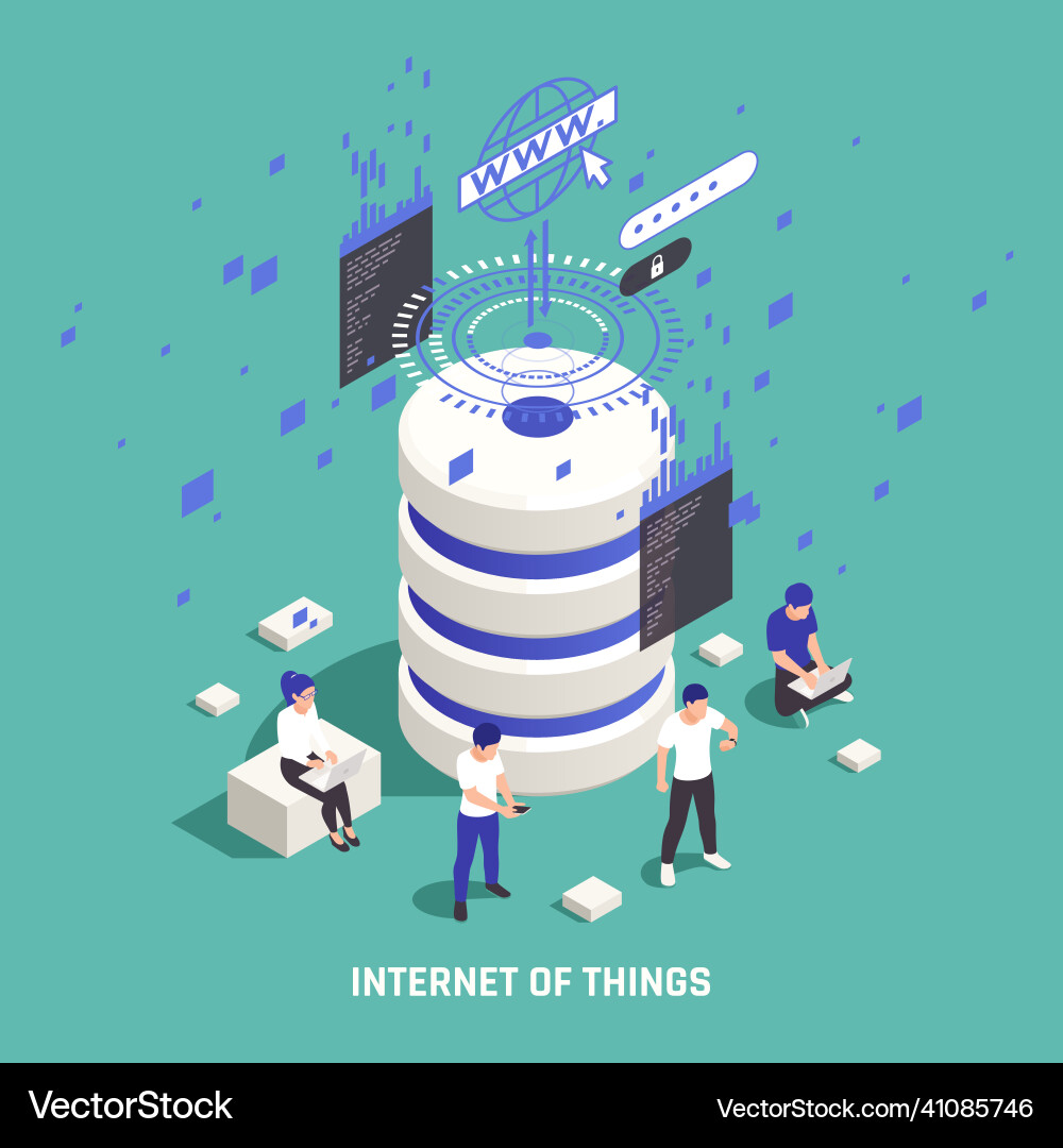 Iot isometric composition Royalty Free Vector Image