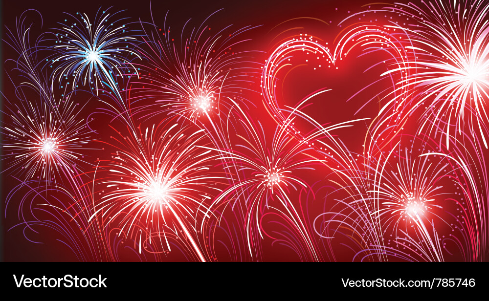 Sparkling Fireworks Display Vector Image