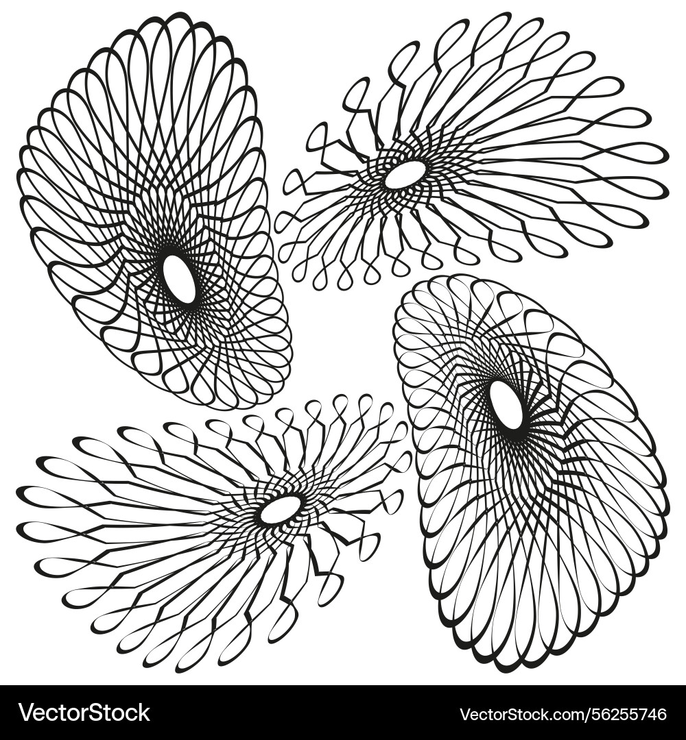 Spirograph pattern shape black curve decoration Spirograph pattern shape black curve decoration vector image