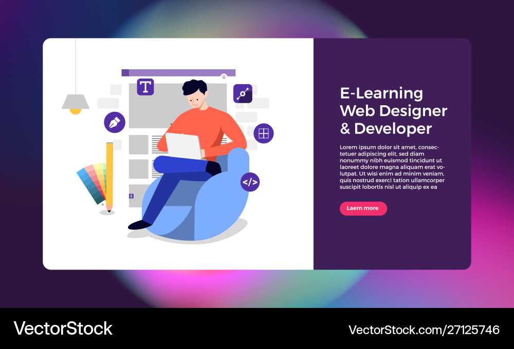 Web designer developer Web designer developer vector image