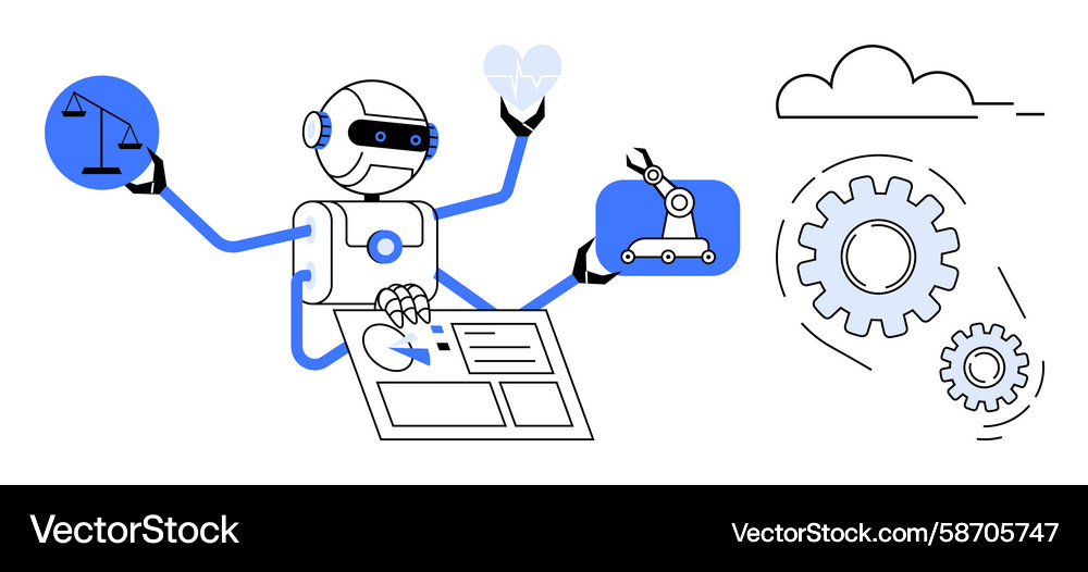 AI Automation & Ethics Data Balance Vector Image