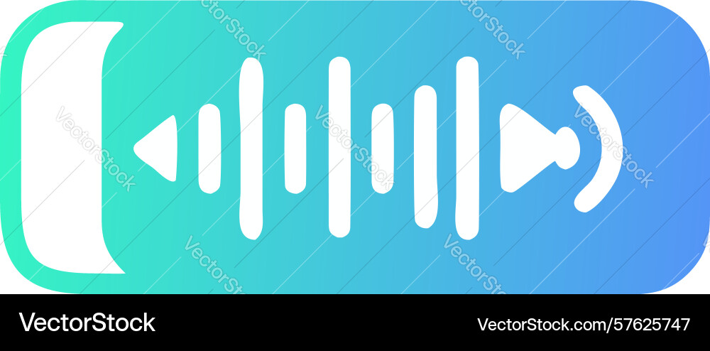 Audio waveform with play button icon media vector image