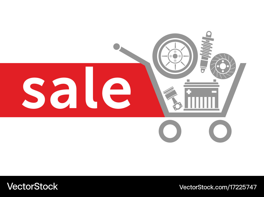 Auto Parts Store - Sale Display Royalty Free Vector Image