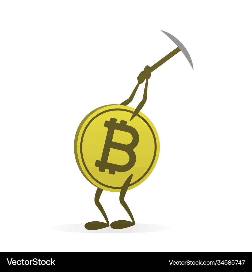 Bitcoin working and mining Vector Image