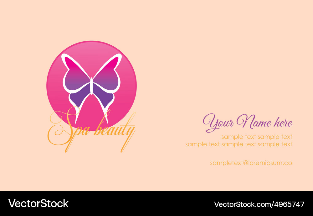 Colored background with text and spa icons Vector Image
