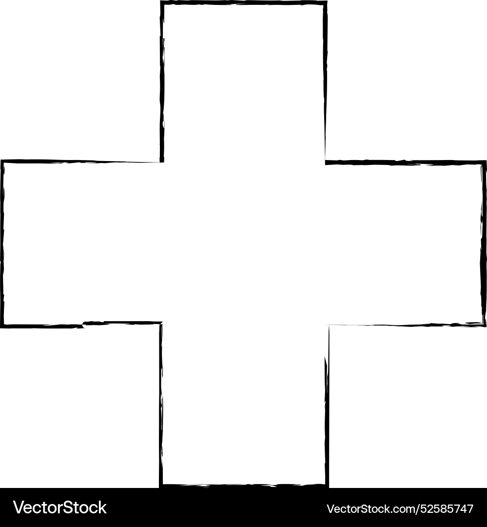 Cross texture symbol element plus sign outline Cross texture symbol element plus sign outline Vector Image
